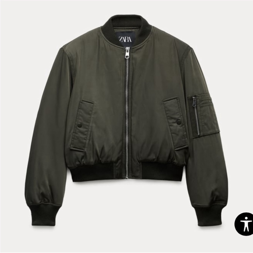 Zara Green Bomber Jacket